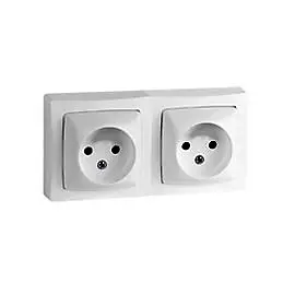 Double prise 2 pôles horizontale ASL Legrand blanc