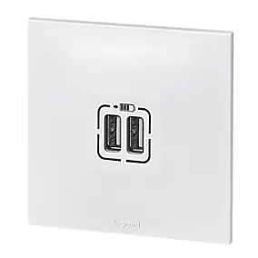Double prise USB Legrand Neptune Blanc mat