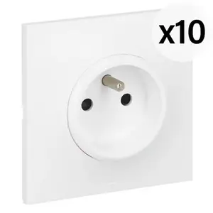 Lot 10 prises 2P+T NEPTUNE 16A 250V blanc