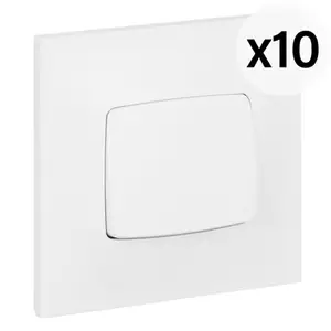 Lot 10 va-et-vient encastrables NEPTUNE 10A, 250V blanc