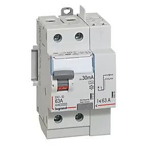 Interrupteur différentiel bipolaire 30mA 63A Type A, 3 modules, Legrand