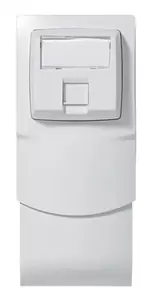 Cadre saillie blanc 1 poste avec prise Ethernet RJ45 pour plinthe