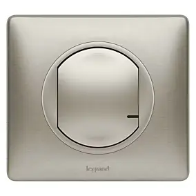Interrupteur à option variateur à câbler pour installation connectée Céliane with Netatmo avec plaque Métal Titane