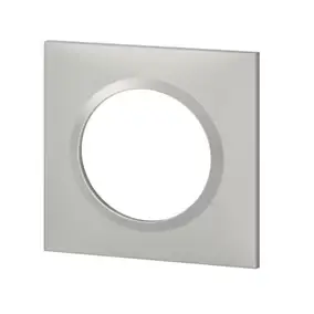Plaque de finition 1 poste Legrand Dooxie 6 008 51 coloris aluminium l.87 x P.10 x H.87 mm
