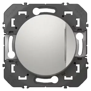 Interrupteur va-et-vient 10A à voyant lumineux "Dooxie" aluminium