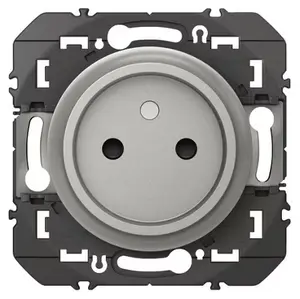 Prise 2 pôles "Dooxie" aluminium