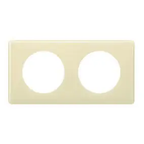 Plaque de finition 2 postes Legrand Céliane 0 988 21 coloris ivoire l.161 x P.8,5 x H.90 mm
