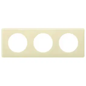 Plaque de finition 3 postes Legrand Céliane 0 988 22 coloris ivoire l.232 x P.8,5 x H.90 mm