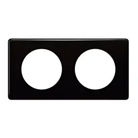 Plaque de finition 2 postes Legrand Céliane 0 988 27 coloris laqué noir l.161 x P.8,5 x H.82 mm