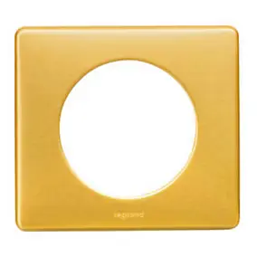 Plaque de finition 1 poste Legrand Céliane 0 988 38 coloris laiton l.90 x P.10 x H.90 mm