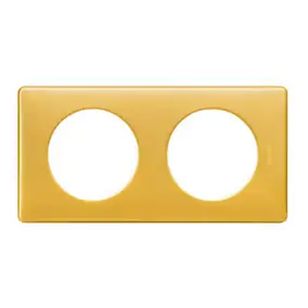 Plaque de finition 2 postes Legrand Céliane 0 988 39 coloris laiton l.161 x P.8,5 x H.82 mm