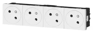 Bloc quadruple prises avec terre surface quadruple inclinées 45° "Mosaic" blanc