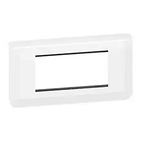 Plaque de finition 4 modules Legrand Mosaïc 0 994 77 coloris blanc l.153 x P.9 x H.82 mm