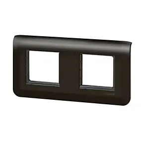 Plaque de finition 2x2 modules Legrand Mosaïc 0 994 82 coloris noir mat l.153 x P.8,5 x H.82 mm