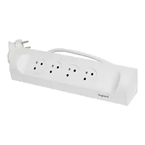 Multiprise 4 prises Legrand blanc 1 m