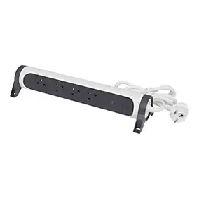 Multiprise parafoudre avec interrupteur 4 prises Legrand blanc et gris 1.5 m