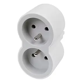 Multiprise 2 prises Legrand blanc et gris
