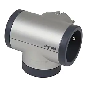 Multiprise 2 prises + 1 x USB-A + 1 x USB-C rotative Legrand aluminium et gris