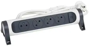 Bloc rotative blanc et noir 4x2 prises + terre