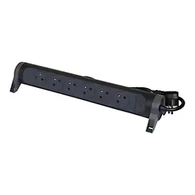 Multiprise avec interrupteur 6 prises rotative à fixer Legrand noir et gris 1.5 m