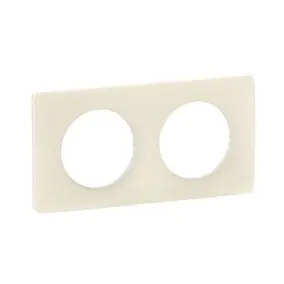 Plaque de finition 2 postes Legrand Céliane CP1122 coloris blanc amande l.161 x P.9 x H.82 mm