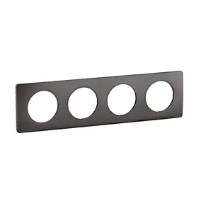 Plaque de finition 4 postes Legrand Céliane CP1024 coloris gris cendré l.303 x P.9 x H.82 mm