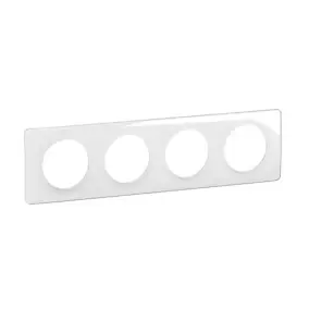 Plaque de finition 4 postes Legrand Céliane CP0024 coloris blanc émaillé l.303 x P.9 x H.82 mm