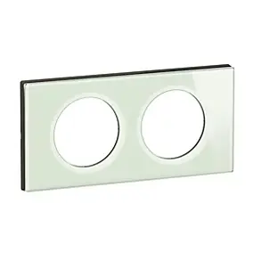 Plaque de finition 2 postes Legrand Céliane CP2002 coloris verre opale blanc l.172 x P.11 x H.84 mm