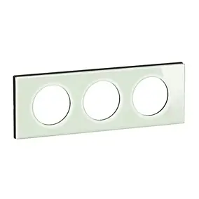 Plaque de finition 3 postes Legrand Céliane CP2003 coloris verre opale blanc l.243 x P.11 x H.84 mm
