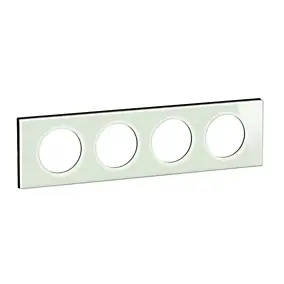 Plaque de finition 4 postes Legrand Céliane CP2004 coloris verre opale blanc l.314 x P.11 x H.84 mm