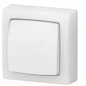 Poussoir simple touche complet en saillie blanc