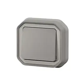 Interrupteur va-et-vient à encastrer Plexo gris 10A - 070030L - Legrand
