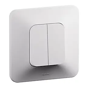 Double poussoir Neptune 6A blanc, bornes automatiques, Legrand