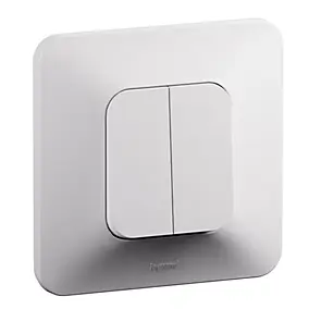 Double interrupteur ou va-et-vient Neptune 10A blanc, bornes automatiques, Legrand