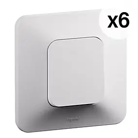 Interrupteur ou va-et-vient Neptune 10A blanc, bornes automatiques, Legrand (lot de 6)