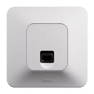 Prise RJ45 encastrable blanc satiné NEPTUNE catégorie 6 NF IP20