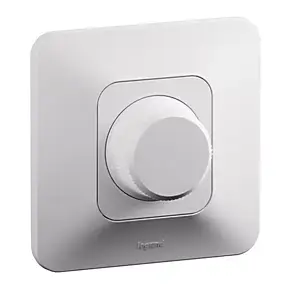Interrupteur variateur rotatif Neptune 300W blanc, Legrand