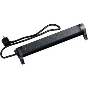 Rallonge multiprise rotative noire 5 prises 2P+T 1,5 m avec 2 ports usb type-c