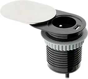 Bloc encastrable compact 1 prise + 1 port USB Otio