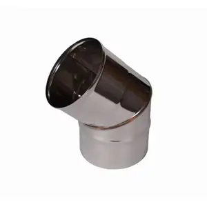 Coude simple en Inox brillant - Ø 180 mm 45 °