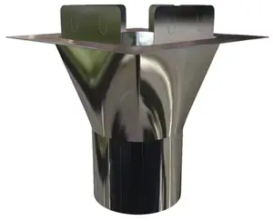 Adaptateur en inox Ø 180 mm 25x25 cm