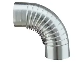 Coude plissé aluminié 90° ø97 mm Poujoulat