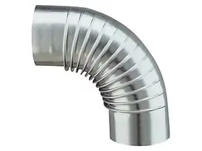 Coude plissé aluminié 90° ø125 mm Interplast
