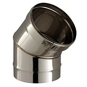 Elément coudé 45° + collier jonction Ø180 mm Poujoulat