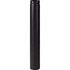 Tuyau de poêle à bois émaillé Noir Mat 1 m x ø80 mm Poujoulat