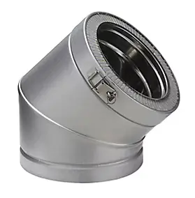 Coude 45° pour conduit double paroi POUJOULAT Ø100 mm Ep.3 mm