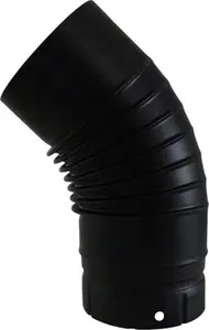 Coude plissé 45° D.150 mm noir mat WESTAFRANCE