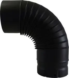 Coude plissé 90° D.150 mm noir mat WESTAFRANCE