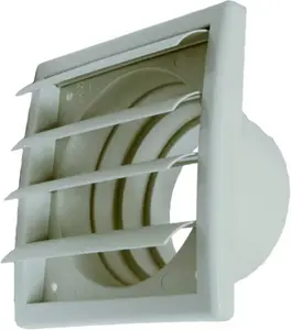 Grille PVC à clapet blanc - 155 x 155 mm