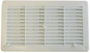 Grille blanche rectangulaire avec moustiquaire 250 x 146 mm